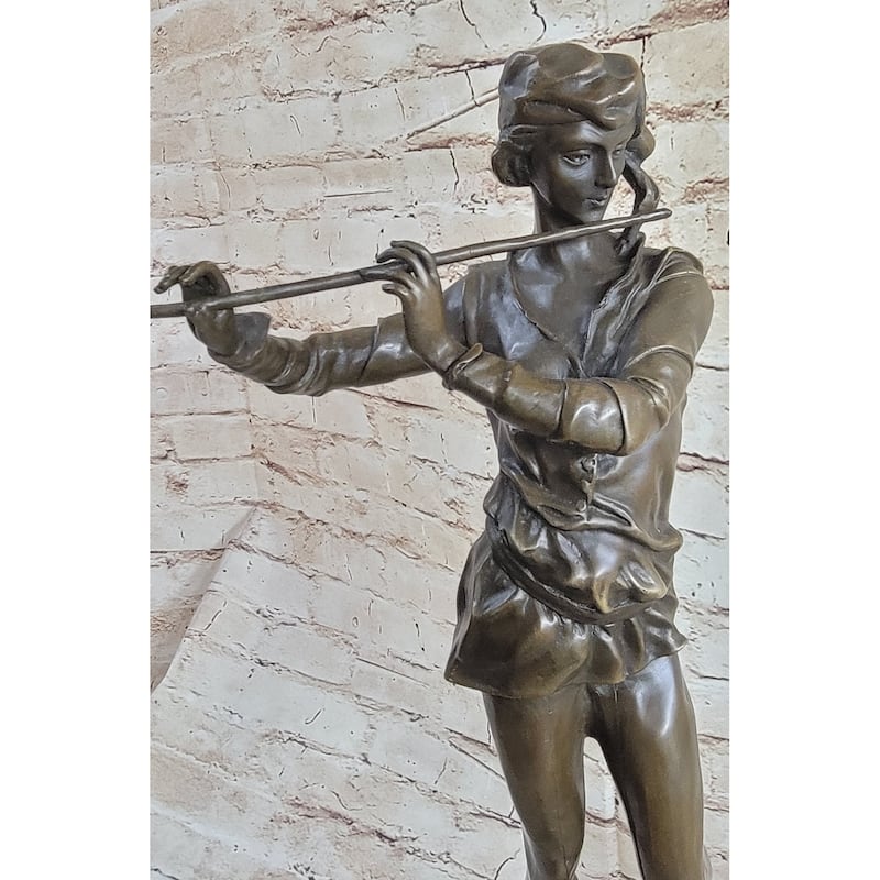 Musical Troubadour By Ringel Bronze Sculpture On Beautiful Marble Base Statue