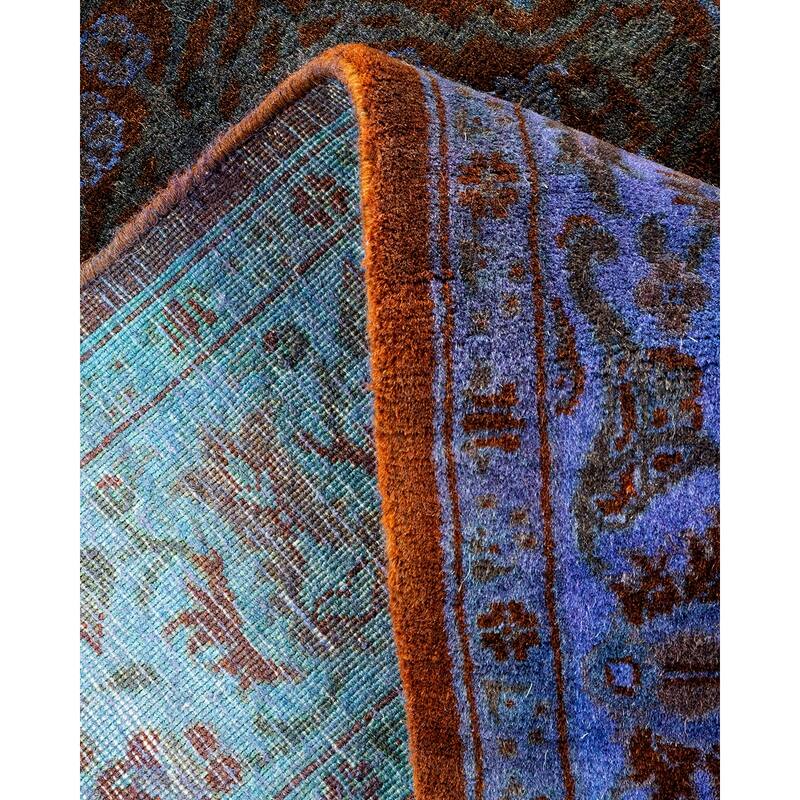 Overton Hand Knotted Wool Vintage Inspired Modern Contemporary Overdyed Orange Area Rug - 3' 0" x 10' 9"