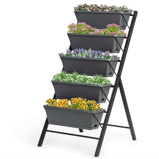 Costway 4 FT Vertical Raised Garden Bed 5-Tier Planter Box for Patio