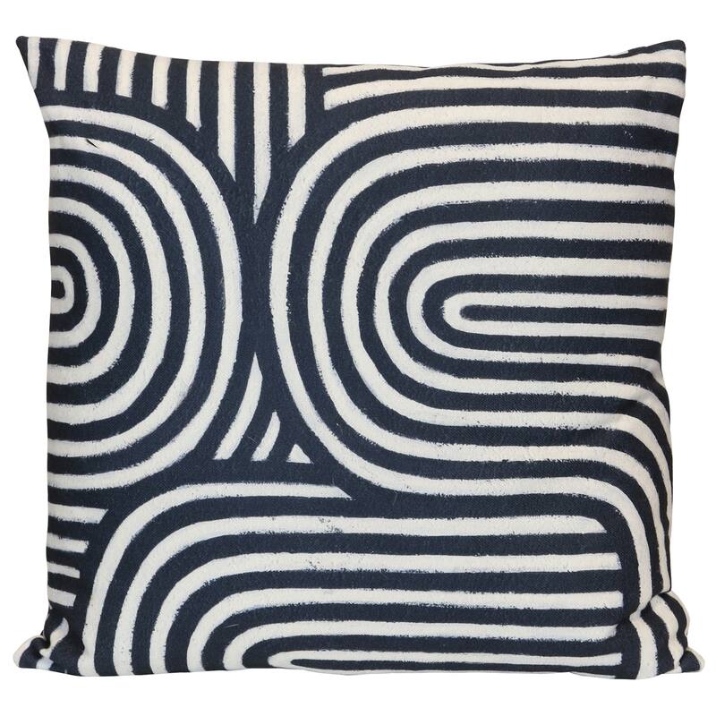 StyleCraft Wyatt Abstract Contour Maze Abstract Pillow - Charcoal, Soft Gray & Muted Sage - 24" x 24"