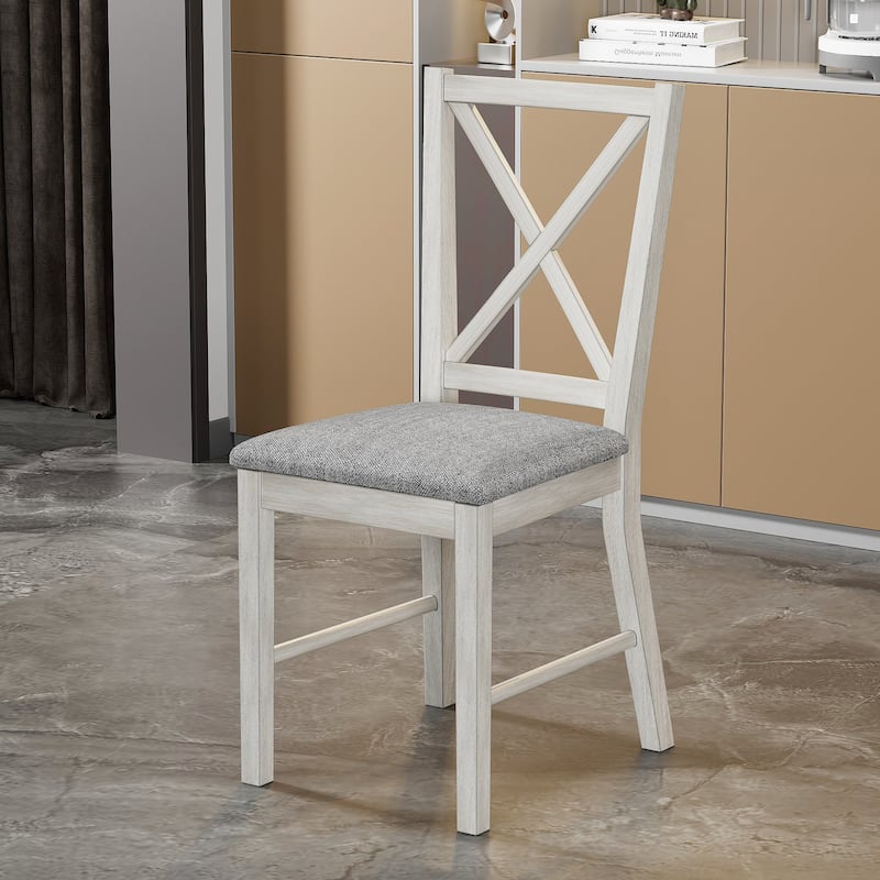 Javlergo Farmhouse Dining Chairs Set of 2/4/6, Kitchen Chairs with Square Back, 100% Solid Wood Legs Side Chairs