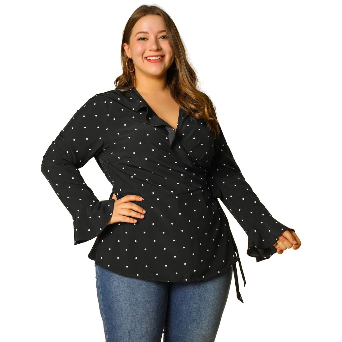 Plus size tie waist top clearance