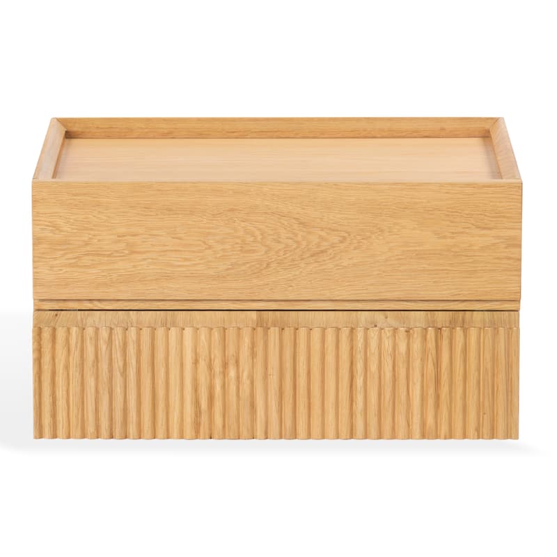 SAFAVIEH Couture Dontay 2-Drawer Ribbed Floating Nightstand - Natural