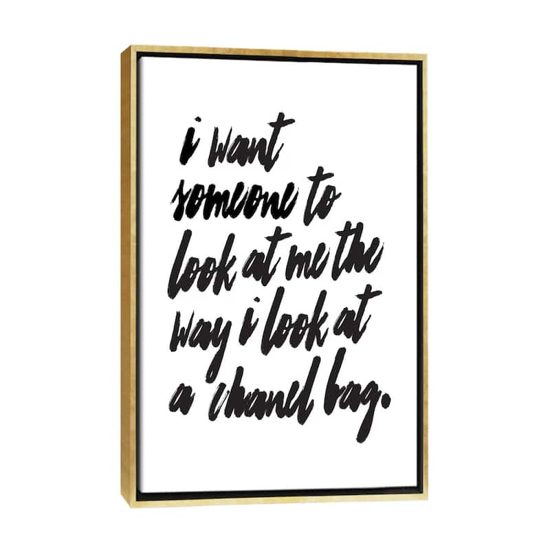 iCanvas "Chanel Bag" by Honeymoon Hotel Framed Canvas Print - Gold - 48x32