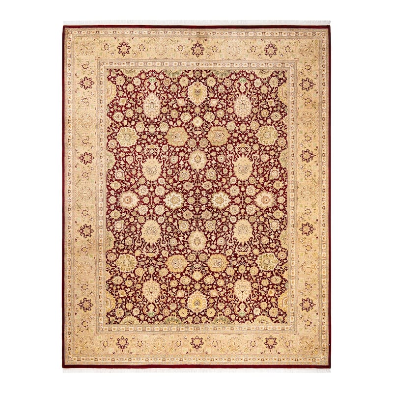 Overton Hand Knotted Wool Vintage Inspired Traditional Mogul Red Area Rug - 8' 1" x 10' 2"
