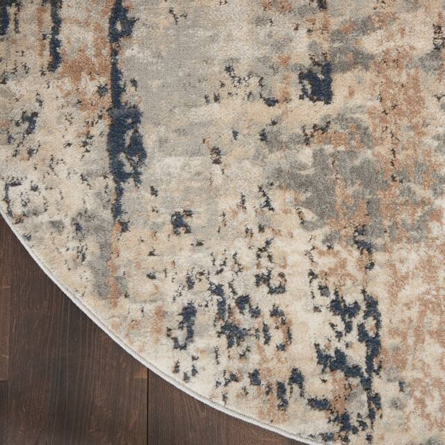 Nourison Concerto Modern Abstract Distressed Grey/Beige Area Rug