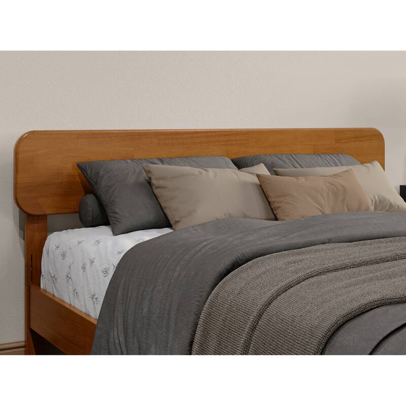 Full Solid Wood Headboard in Light Toffee with Classic Low Profile Panel Design and Durable Build