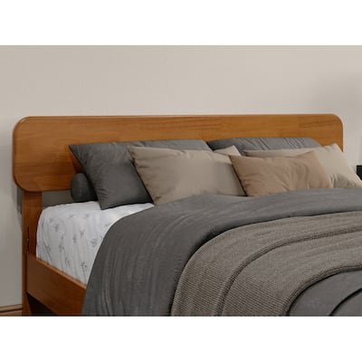 Full Solid Wood Headboard in Light Toffee with Classic Low Profile Panel Design and Durable Build
