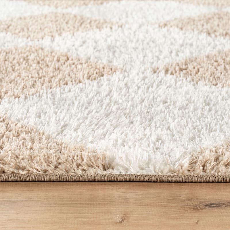Diamond Wave Shag Rug - Cozy Feel for Living Room, Bedroom, or Entryway - Anthracite Dark Gray - Medium Pile