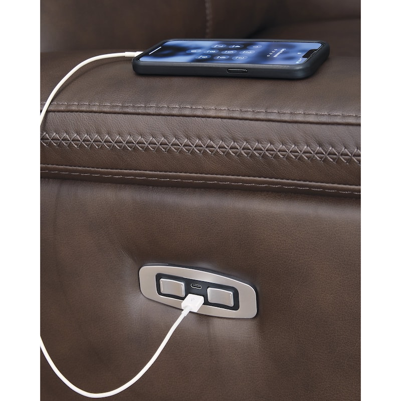 Signature Design by Ashley Burnley Power Reclining Loveseat with Console - 75" W x 41" D x 43" H