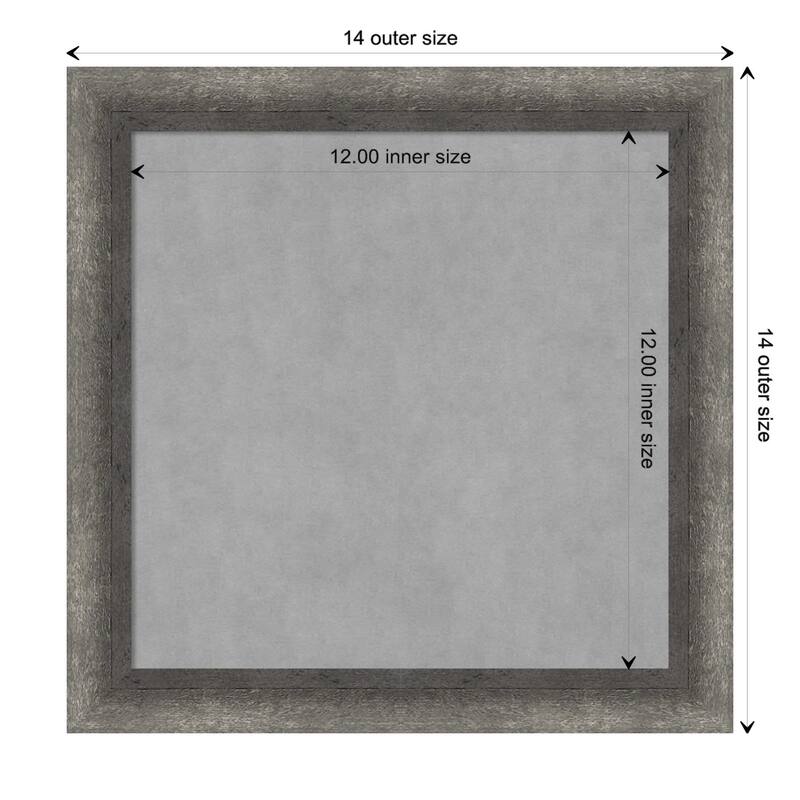 Amanti Art Burnished Concrete Narrow Framed Magnetic Board - Board Size 12x12