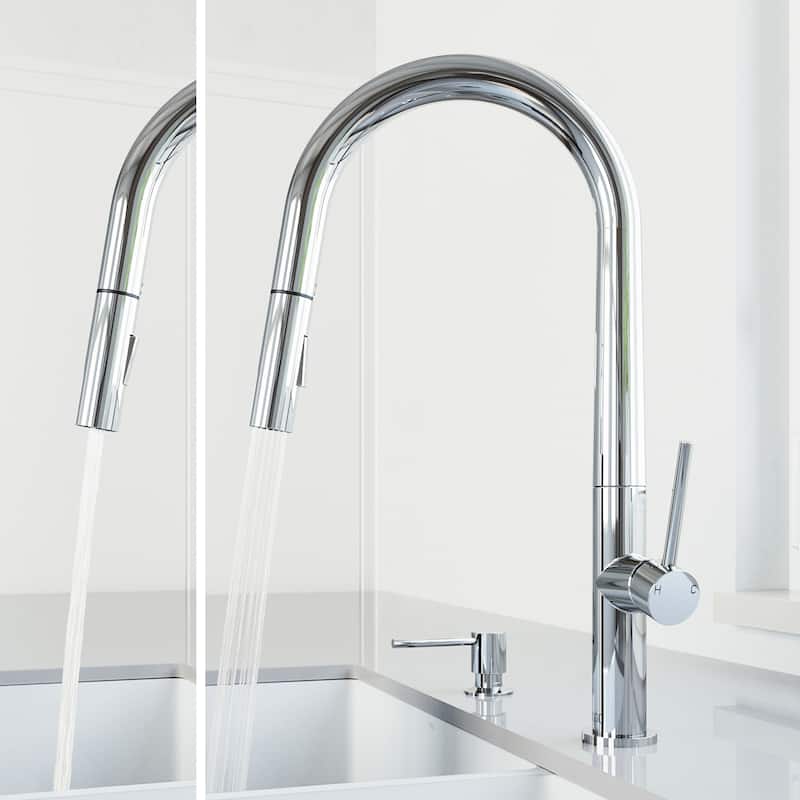 VIGO Greenwich 18" H Single Handle Pull-Down Sprayer Kitchen Faucet
