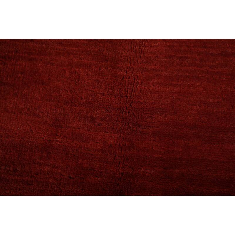 Modern Gabbeh Oriental Area Rug Handmade Red Wool Carpet - 5'2" x 7'9"