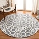 preview thumbnail 7 of 30, SAFAVIEH Handmade Chatham Ura Modern Moroccan Wool Rug 5' Round - Dark Grey/Ivory