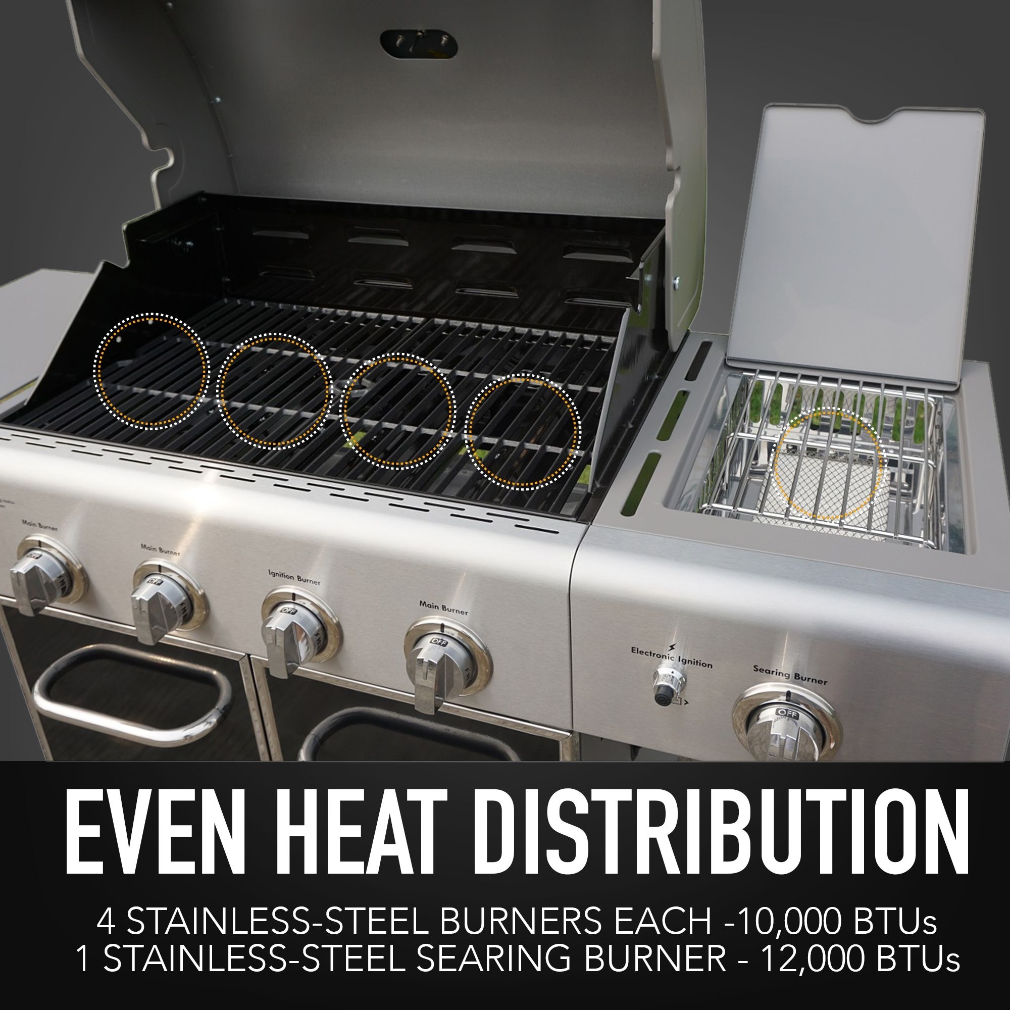 Kenmore 4 Burner plus Searing Side Burner Grill On Sale Bed