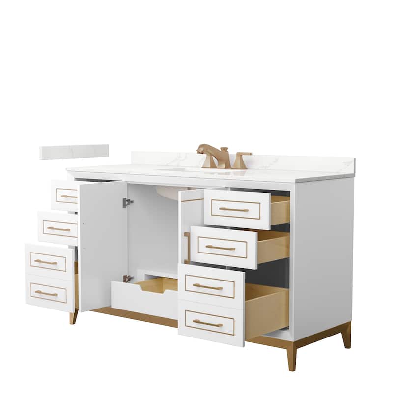 Marlena 60-inch Single Vanity, Quartz Top