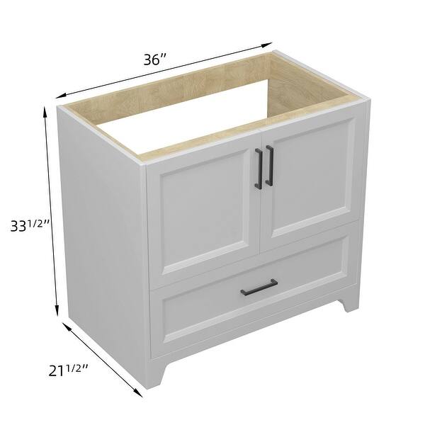 dimension image slide 1 of 2, 36" Single Bathroom Vanity Base Only Solid Wood