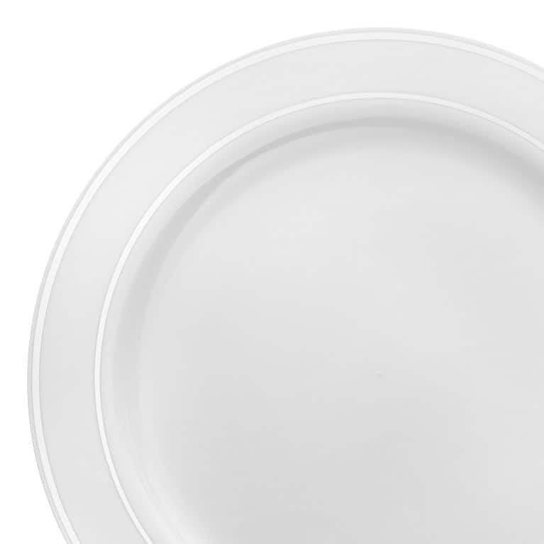 Shiny Round Edge Rim Disposable Plastic Plate Packs - Party Supplies