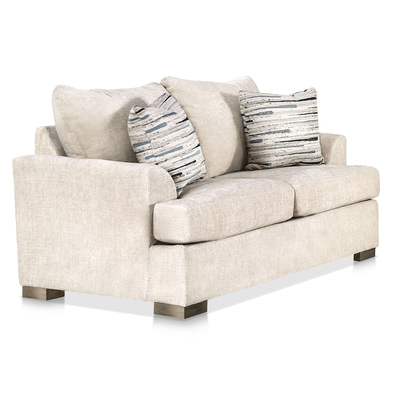 Nort Transitional Fabric Padded Flared Arms Loveseat by Furniture of America