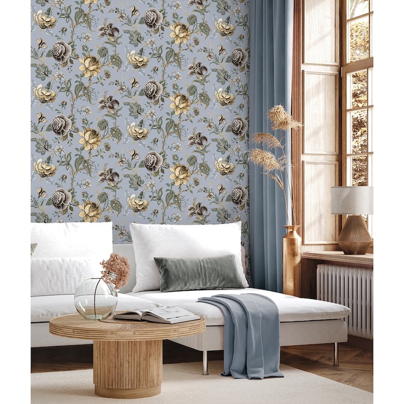 NextWall Sanibel Floral Trail Peel and Stick Wallpaper