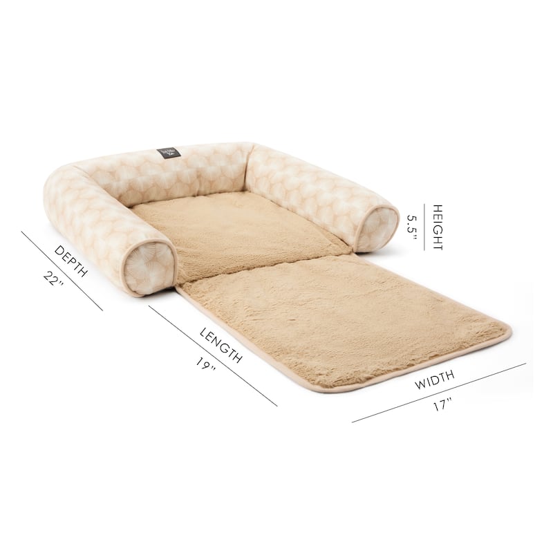 NICOLE MILLER NEW YORK PET Kendall Fluted Geo Cozy Couch Protector Pet Bed - 40.55"X23.62"X4.72"