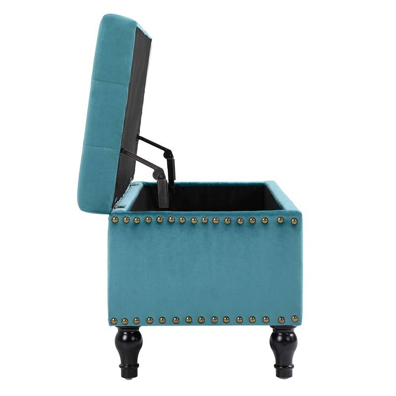 Maypex 38 Inch Soft Velvet Upholstery Storage Bench with Flip Top - 38"