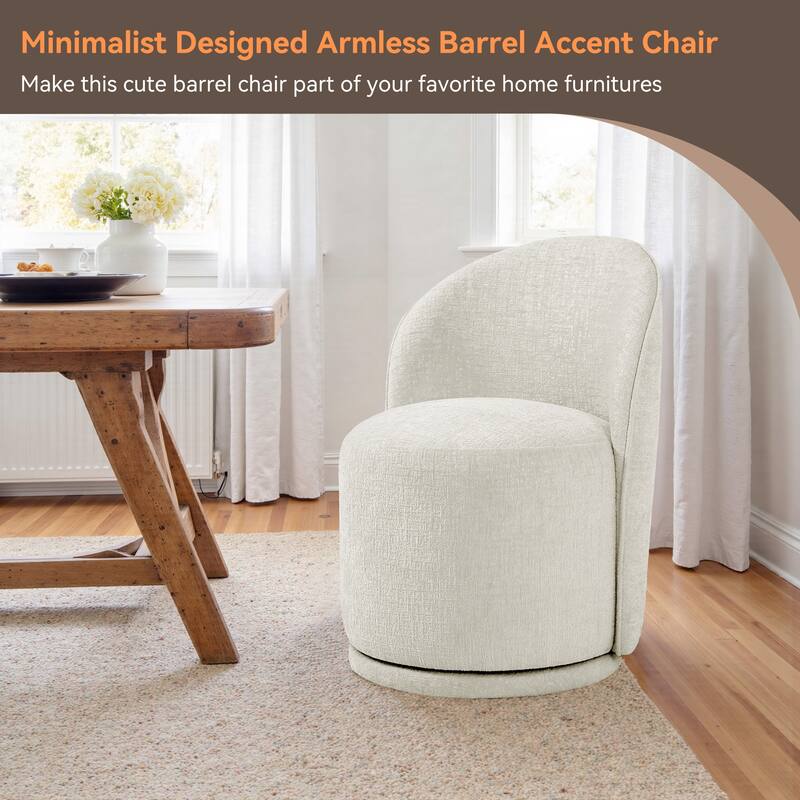 23" W Upholstered Swivel Side Chair for Dining Room, Balcony, Parlour