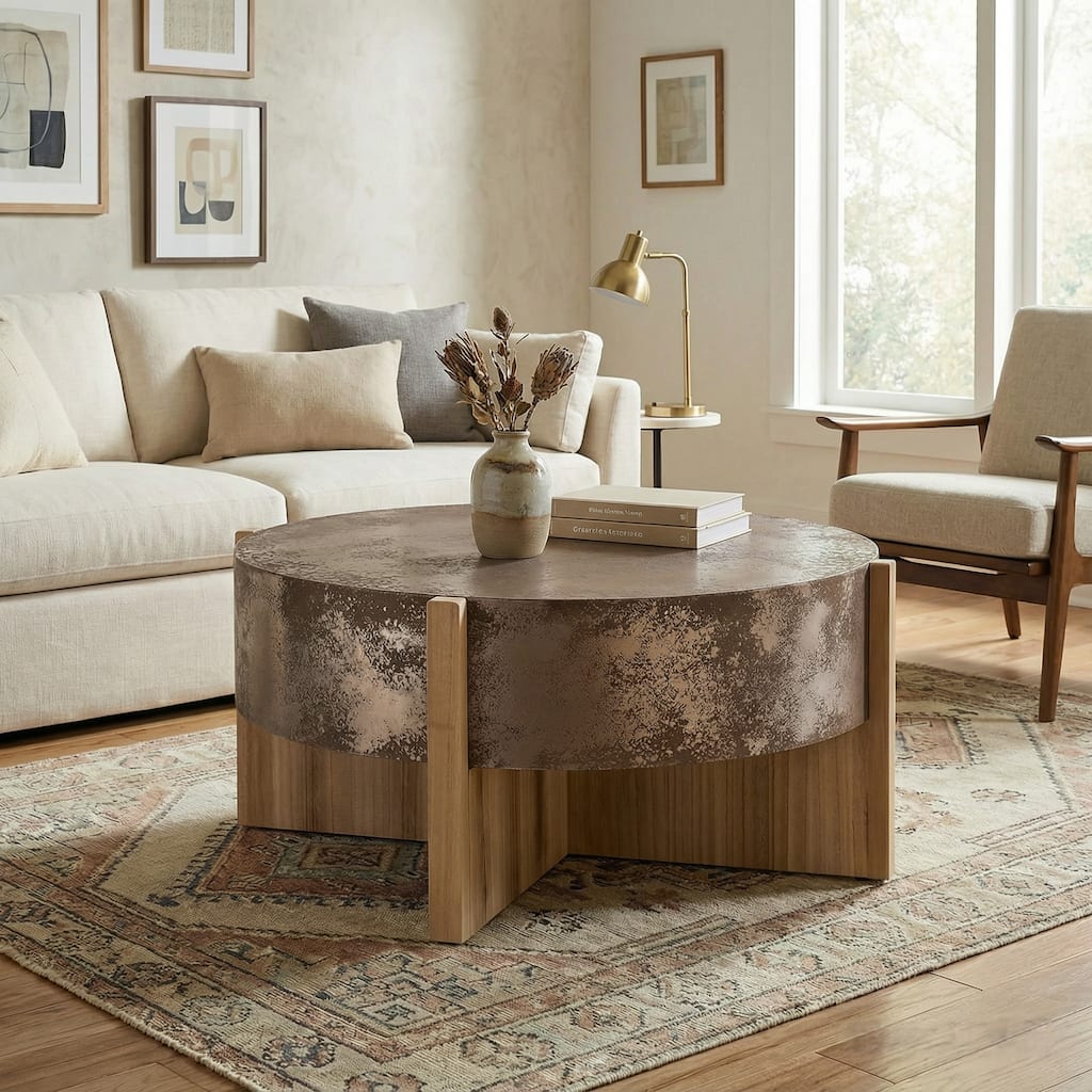 Christopher Knight Home - Rustic Wooden Coffee Table with Burnt Wood Legs