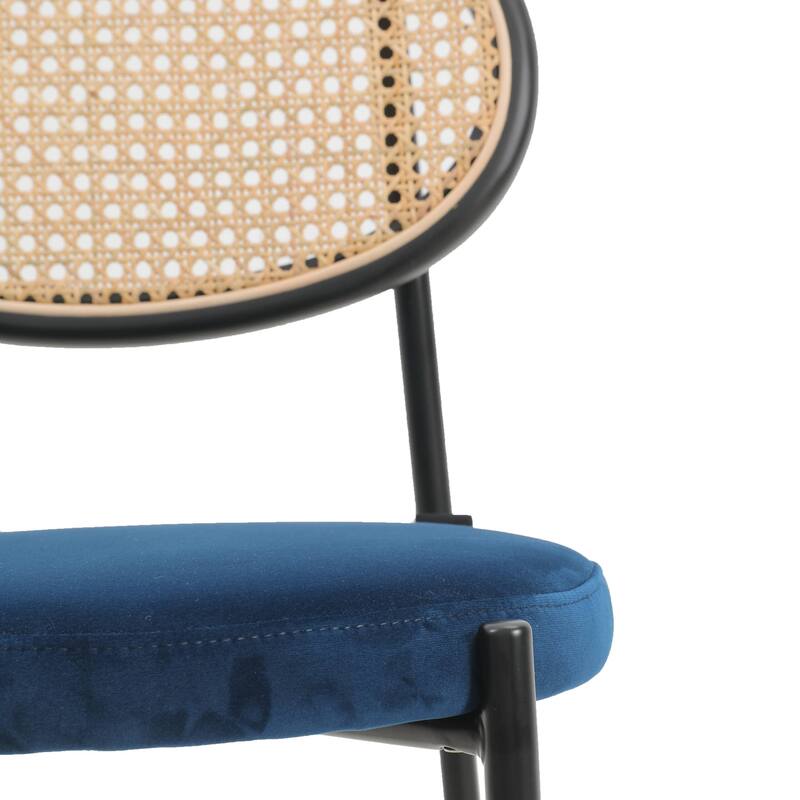 LeisureMod Euston Modern Wicker Bar Stool with Powder Coated Steel Frame - 42"