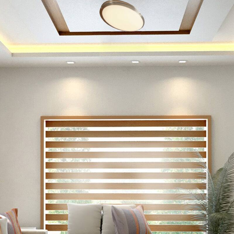 32 in oval LED ceiling light Black 42W - Brush Nickel