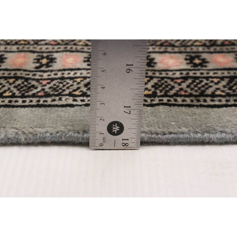 Finest Peshawar Bokhara Grey Rug 8'11" x 12'3" - 8'11 x 12'3