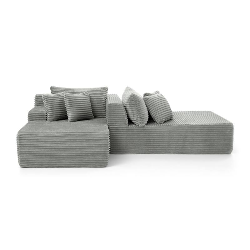Two-seater lazy sofa lounge chair,Compressed sofa no assembly required, made of velvet fabric, fluffy modern lounge chair