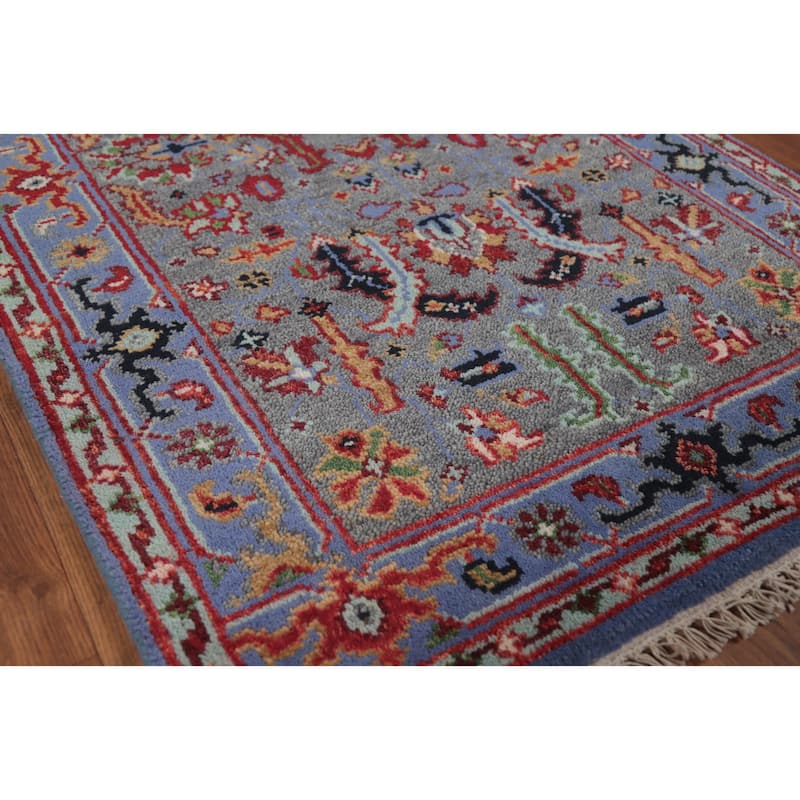 Gray Heriz Serapi Indian Rug Handmade Wool Carpet - 2'11" x 5'0" - 2'11" x 5'0" - Grey