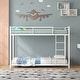 preview thumbnail 14 of 18, Gymax Twin Over Twin Low Metal Bunk Bed with Ladder Guardrails for