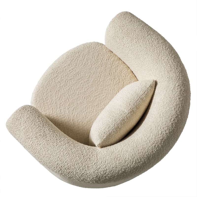 Modern Upholstered Swivel Barrel Accent Chair
