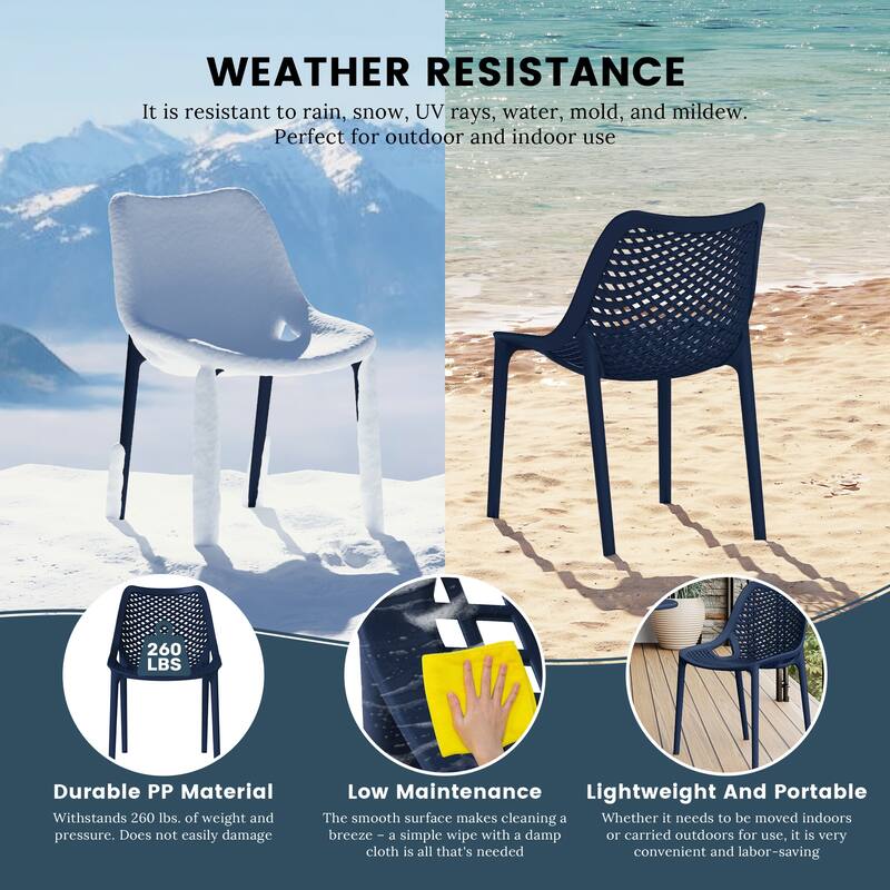 Frond and Form Outdoor Stacking Dining Side Chair (Set of 2)