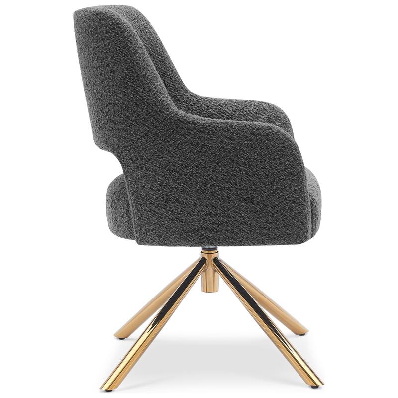 Boucle Polyester Upholstered Swivel Accent Chair - Stain Resistant (Set of 4)