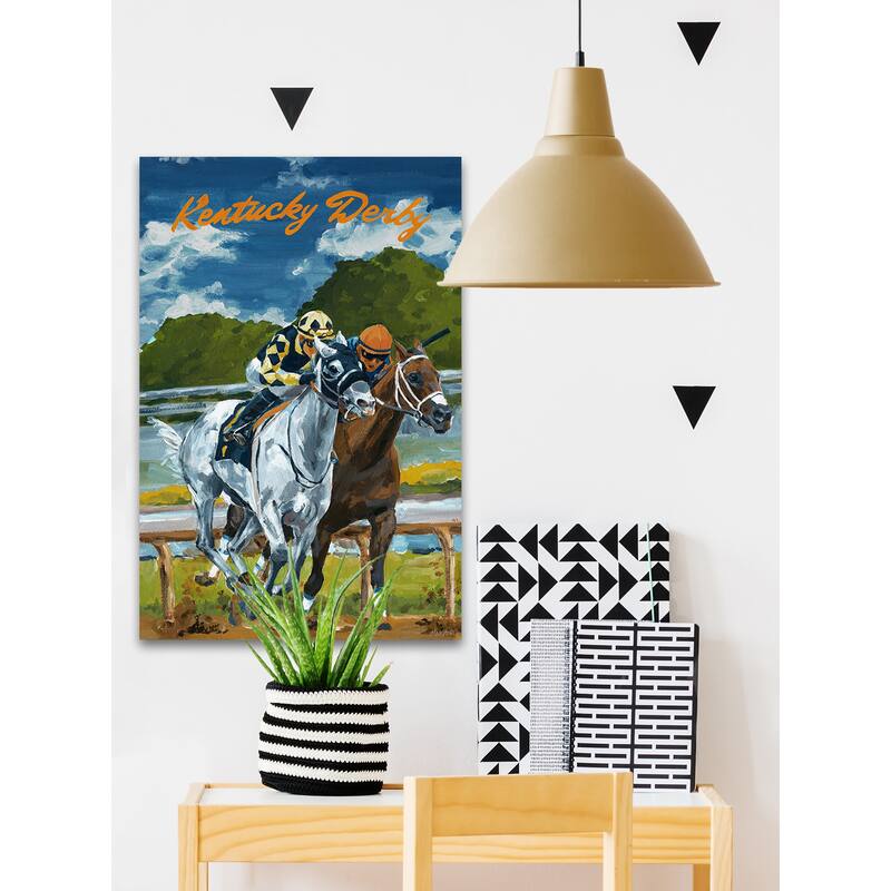 'Louisville Kentucky Derby' Painting Print on Wrapped Canvas