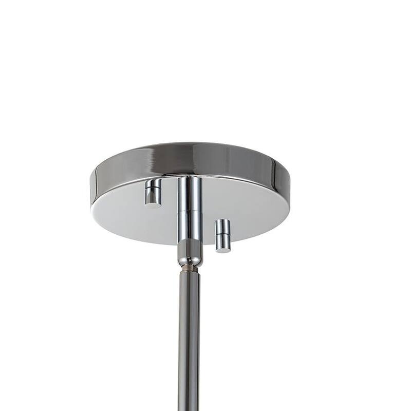 10-Light Tiered Frosted Glass Globe Pendant Light - Chrome