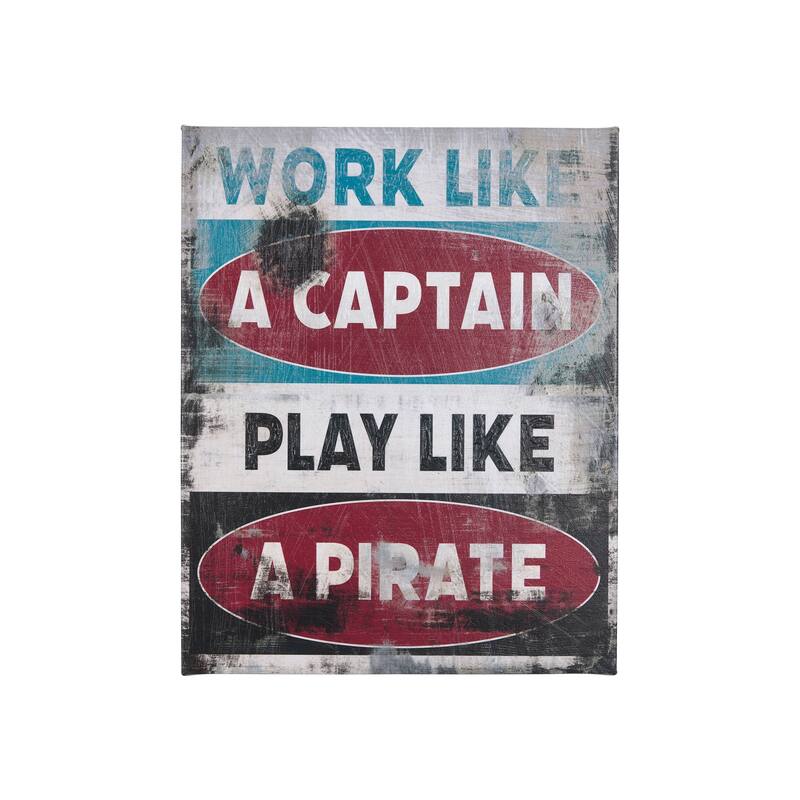 Work Like a Captain (20 x 25 ) Canvas Art Print - Small
