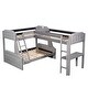 preview thumbnail 14 of 16, L-Shaped Twin over Full Bunk Bed and Twin Sie Loft Bed with Desk