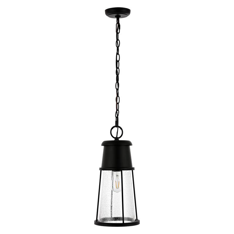 SAFAVIEH Lighting Laela Outdoor Pendant/Black - 8"W x 8"D x 94"H