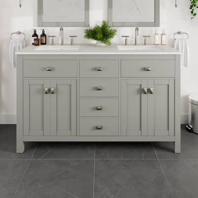 Totti Artemis 60" Gray DS Bath Vanity with WH Engineered Top - 60