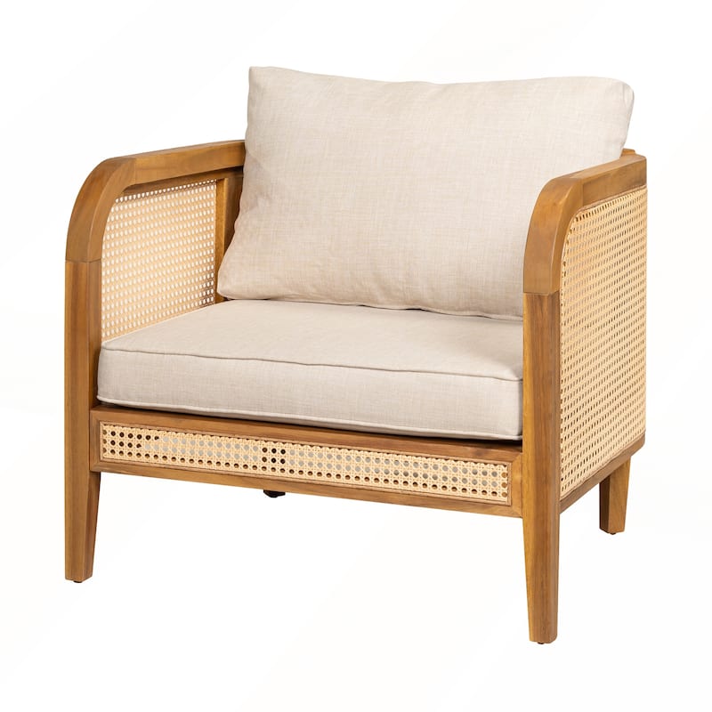 Outdoor Patio Cushioned Arm Chair Set of 2