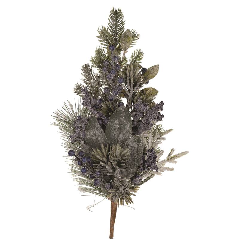 Artificial Frosted Blueberry Pine Christmas Sprays - 22" - Set of 2