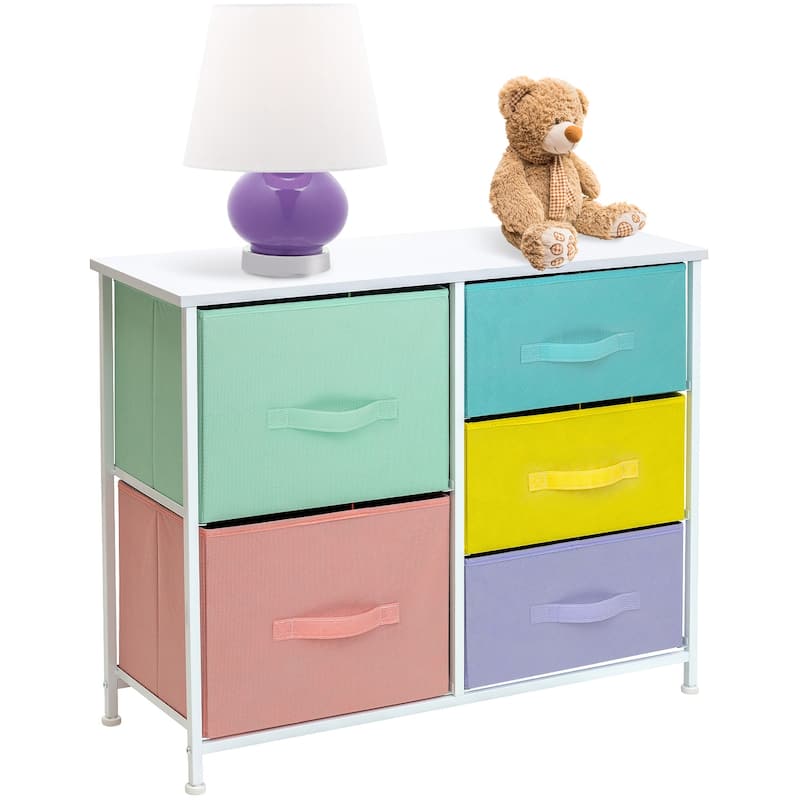 Dresser w/ 5 Drawers - Furniture Storage Tower Unit for Home, Bedroom