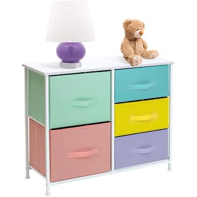 Dresser w/ 5 Drawers - Furniture Storage Tower Unit for Home, Bedroom