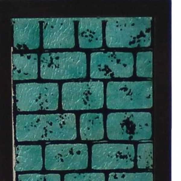 13 X 15 X 30.75 Black Metal With Teal Brick Pattern - Table Lamp 13 X 15 X 30.75 Black Metal With Teal Brick Pattern - Table Lamp