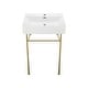 preview thumbnail 52 of 68, Claire Ceramic Console Sink White Basin Gold Legs