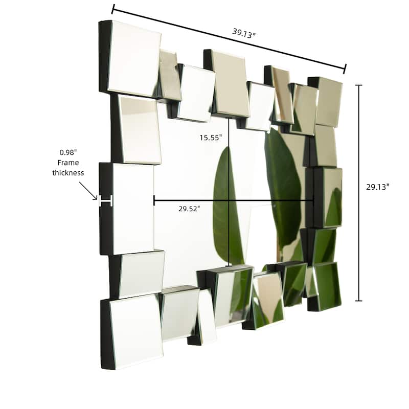 30" Geometric Square Wall Mirror